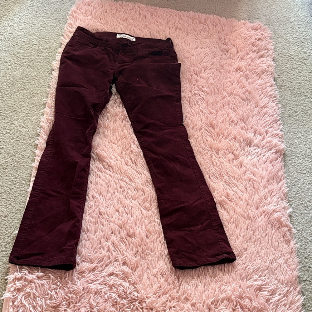 Burgundy Skinny Corduroy